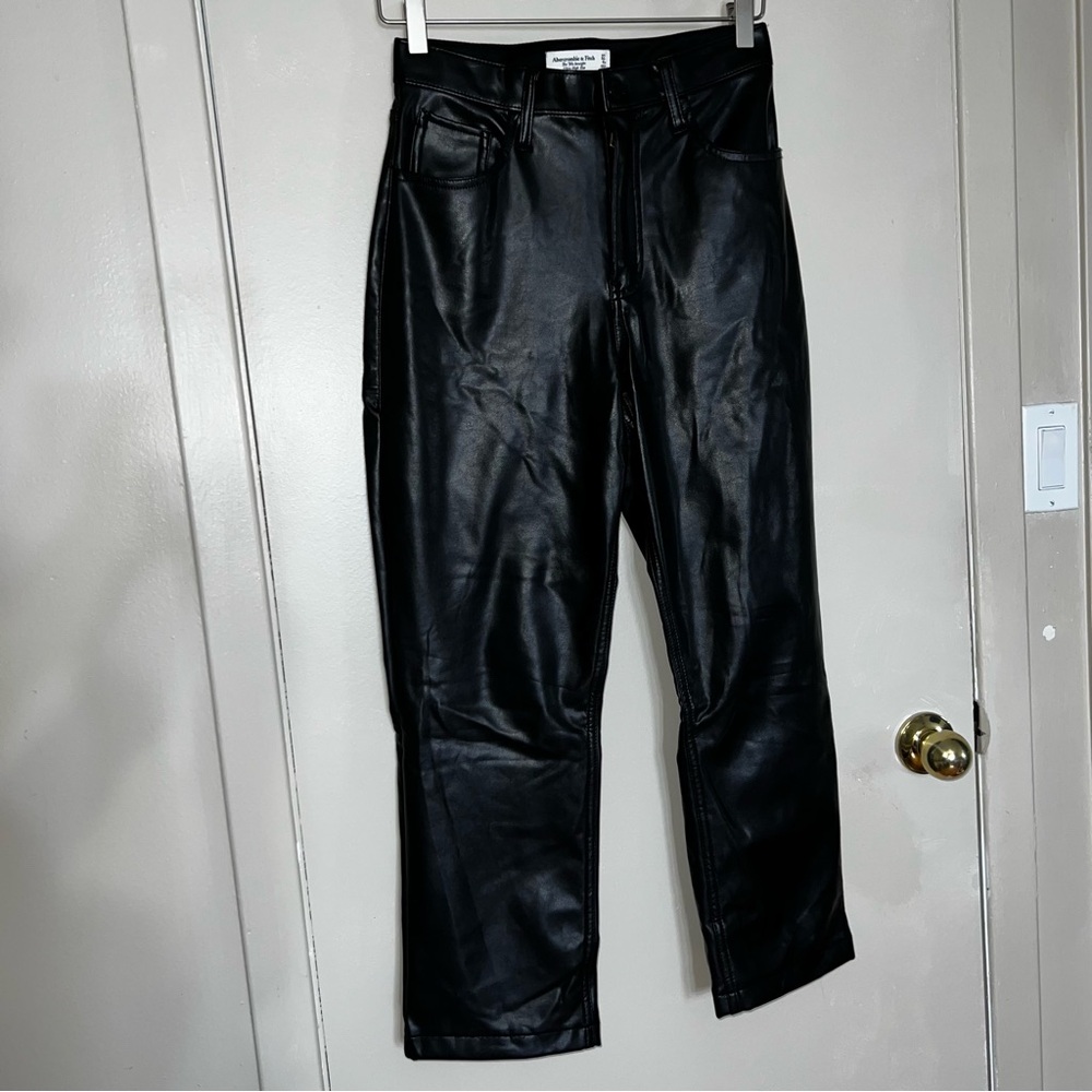 Black Faux Leather Pants